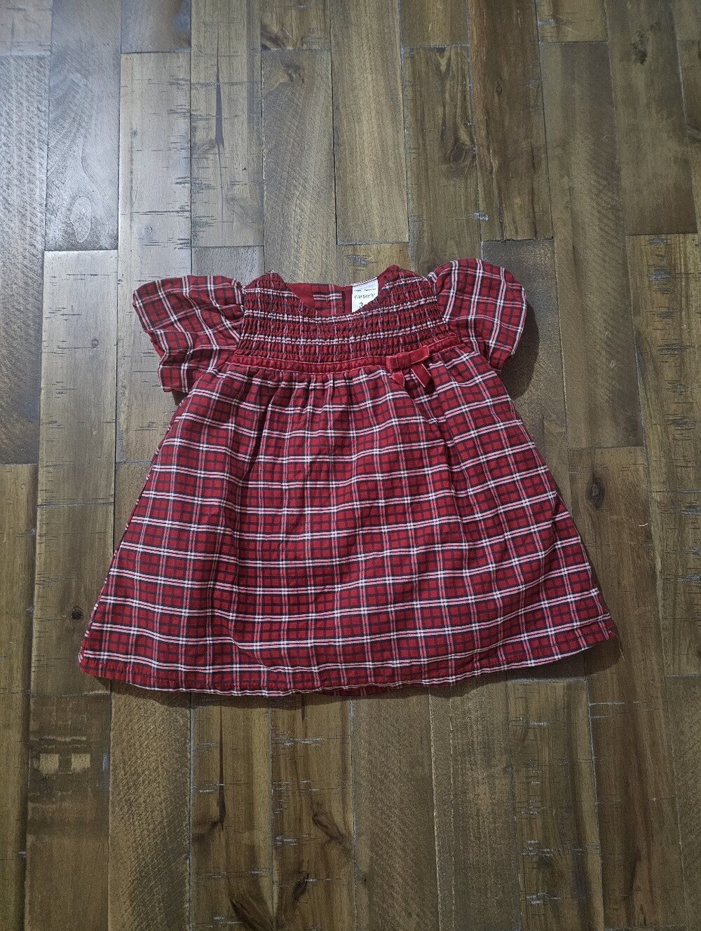 Carter’s Baby Girl 3M Red Plaid Christmas Holiday Dress Tulle
